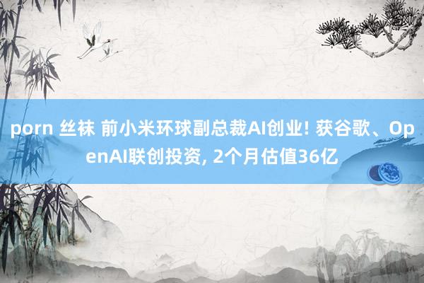 porn 丝袜 前小米环球副总裁AI创业! 获谷歌、OpenAI联创投资， 2个月估值36亿